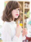 ★斜めバングx無造作パーマの小顔大人ボブ20代30代40代★7