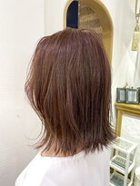 ロンドアベニール 北千住(Lond avenir)&nbsp;外ハネロブ　ブリーチなし　ピンクベージュ　西田大樹