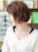 前下がり&ハイライトくせ毛風エアリーミディa上尾20代30代40代