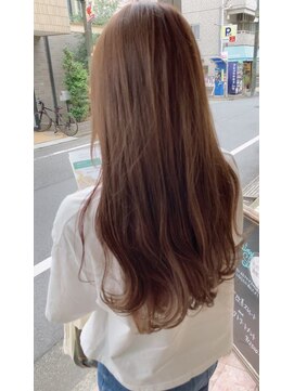 シェノン(CHAINON) ハイトーンインナーカラー ベビーピンクロングヘア 梅ヶ丘美容室