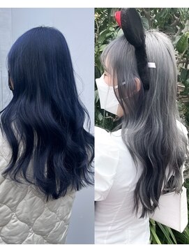 アソビ 表参道(ASOBI) 色落ちかわいい　ネイビーブルー　ブルーグレージュ