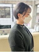 "久保田"ハイトーンショートアッシュシルバーブリーチカラー