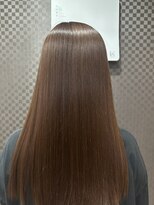 髪結 花鳥風月 ブラウンカラー×艶髪ロングストレート　縮毛矯正髪質改善
