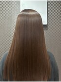 ブラウンカラー×艶髪ロングストレート 縮毛矯正髪質改善