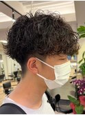 波巻きスパイラルパーマメンズマッシュツイストスパイラルパーマ
