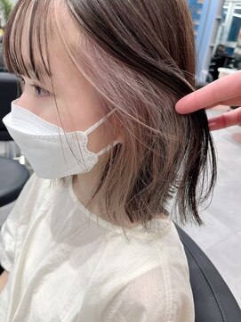 ジエクト カナウ(The Ect canow) インナーカラー/デザインカラー/シルキーベージュ/斜めバング