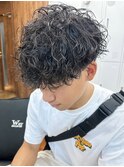 波巻きスパイラルパーマメンズマッシュツイストスパイラルパーマ