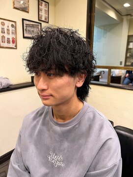 スカイマスターバーバー 渋谷(SKY MASTER BARBER) マッシュウルフ×ツイストスパイラル