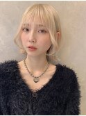 韓国ボブ エギョモリ フェイスレイヤー シースルーバング A1208