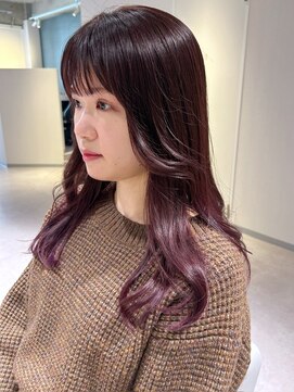 アム(amu) ピンクラベンダーグラデーション×ツヤツヤロング