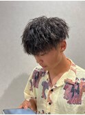 スパイラルパーマ/ツーブロック/ニュアンスデザイン