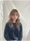 デザインカラー/レイヤーカット/ウェットヘア/オリーブベージュ