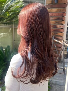 ナカオコアフュール(NAKAO COIFFURE) レッドブラウン　ロングレイヤー　ゆる巻きアレンジ　暖色系