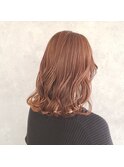 オレンジブラウン×ミディアムレイヤー