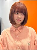 薬院　ブリーチなしカラー　暖色カラー　ボブ