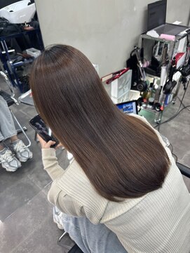 ファビ 渋谷(Fab) くびれヘア/暗めカラー/アプリコットオレンジ/縮毛矯正