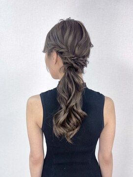 銀座新橋着付けヘアセットサロン［N］ サイドポニーテール/編み込み/結婚式/ヘアセット/銀座/新橋/東京