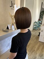 ジュエ ヘアー デザイン(Jue hair design)&nbsp;夏の艶髪酸性ストレート/切りっぱなしボブ/20代/知立