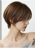 表参道白髪ぼかしハンサムショートウルフベージュアッシュ50代