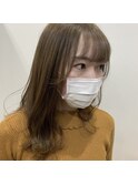 透明感カラー/ミルクティーベージュ/フェザーバング