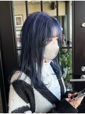 ネイビーブルーのロングスタイル