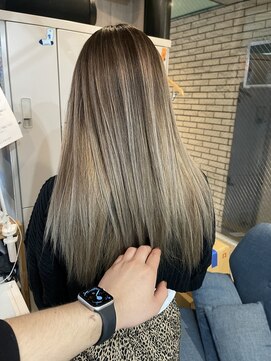 ラフ(LAFF) #バレイヤージュ#グレージュカラー#ボブウルフ#ココアベージュ