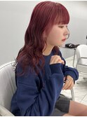 【ブリーチなしダブルカラー】ワインレッド