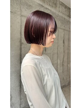 ハル 円山(HARU) ミニボブ×ボルドーカラー