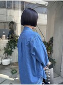 切りっぱなしボブ タッセルボブ パープルカラー