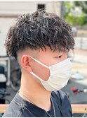 マッシュスパイラルパーマツイストスパイラル波巻きメンズ