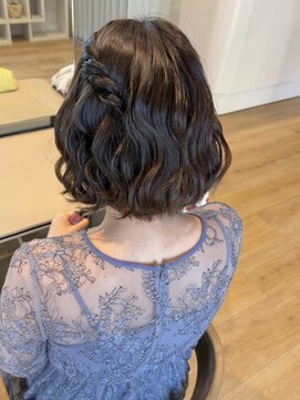 ボブヘア ロブヘア ハーフアップ