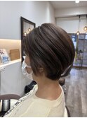小顔ショートアッシュベージュ