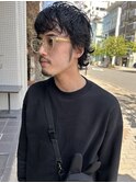 メンズパーマ、ウルフパーマ、ミディアムパーマ