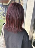 ブリーチなしのワインレッド
