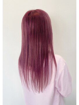 エンリッチヘア(enrich hair) ダブルカラー×ピンク ロングレイヤー ケアブリーチ