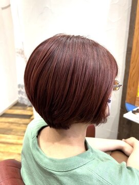 ヘアーハピネス ハート(hair happiness heArt) 20代30代ミニボブレッドブラウン小顔美肌ストレート丸み