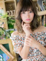 カバーヘア イヴ 戸頭店(COVER HAIR EVE)&nbsp;バレイヤージュ斜めバングエアリーミディh3戸頭20代30代40代