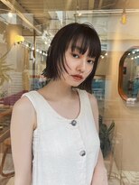 ヒュージ 表参道(huge)&nbsp;ナチュラルボブ/レイヤーカット/前髪/グレージュ