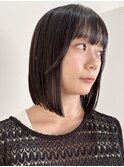 結べるボブぱっつん前髪丸くない切りっぱなしボブ 表参道美容院