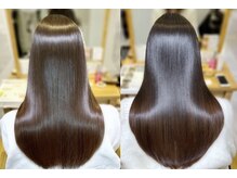 すべての技術についてる【キラ水トリートメント】でダメージを除去！薬剤ダメージから髪と肌を守ります。