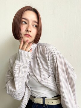 クラン 岡本(Chlan) 愛されピンクベージュ×ナチュラルストレート×ウェットヘア