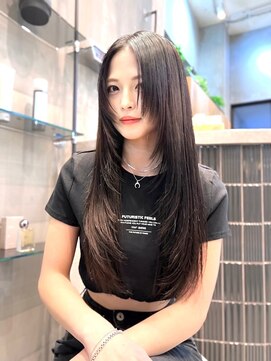 アンフィニー 仙台(ANFINI) 仙台髪質改善縮毛矯正韓国レイヤーカット前髪暗めカラー顔周り