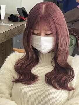 ヘアーアンドビューティー ザ ビー(Hair & Beauty the B) ウェーブ巻き / くびれ巻き / ピンク /ブリーチオンカラー