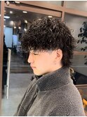 波巻きスパイラルパーマ/メンズウルフカット/メンズウルフパーマ