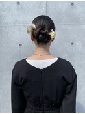 タイトシニヨンヘアアレンジお呼ばれヘア(表参道)