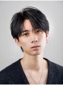 ツーブロックナチュラルダウンパーマシースルーマッシュ