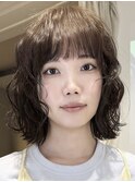 髪質改善パーマ透明感カラーダブルカラーブリーチボブ