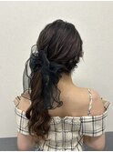 サイドポニー/顔周りカット/サイドテール/ヘアアレンジ/ヘアメ