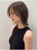くびれレイヤー/オリーブベージュ/顔周り/シースルー/恵比寿