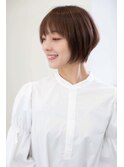 シルエットが綺麗なシンプルショート／シースルーバング/30代